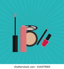 Make up design. cosmetic icon. skin care concept, vector illustration