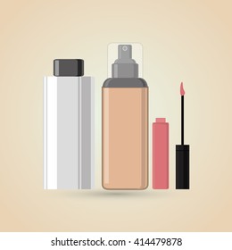 Make up design. cosmetic icon. skin care concept, vector illustration