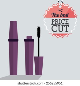 make up design over gray background, vector illustration