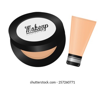 Make up design over white background, vector illustration.