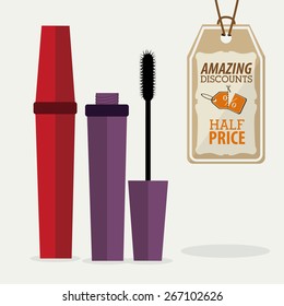 Make up design over white background, vector illustration