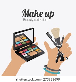 Make up design over white background, vector illustration.