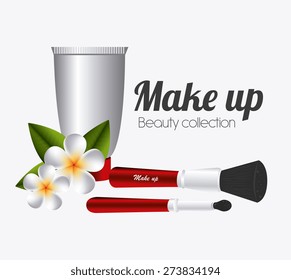 Make up design over white background, vector illustration.