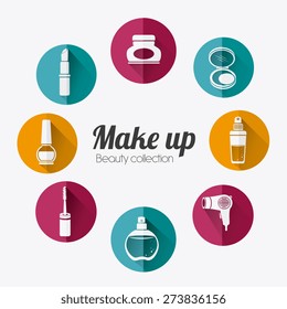 Make up design over white background, vector illustration.