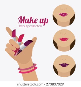 Make up design over white background, vector illustration.