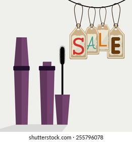 make up desing over white background, vector illustration