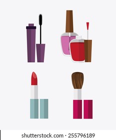 make up desing over white background, vector illustration