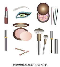 Make up details - sets of beauty products