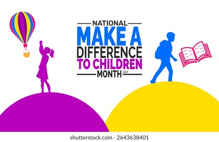 Make a Difference to Children Month background illustration. Holiday concept. Utilize  for  background, banner, placard, card, and poster design template with  professional  illustraion design 
