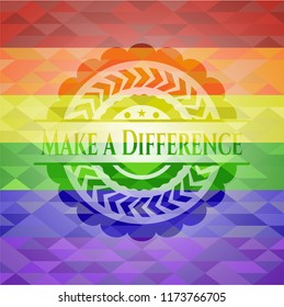 Make a Difference lgbt colors emblem 