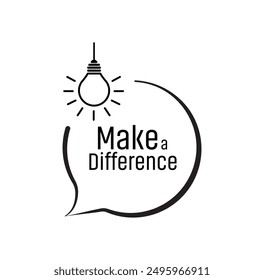 Make a Difference sign on white background