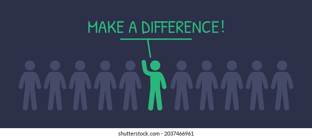Make a difference symbol banner. Leadership icon vector illustration
