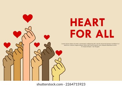 Haz una donación o ilustración de la plantilla de Heart for all.