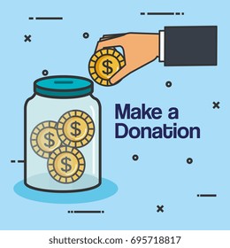 make a donation sign charity container money
