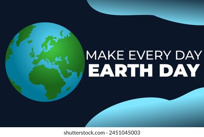 Make every day earth day illustration. Earth Day. International Mother Earth Day. April 22. World environment and earth  concept.