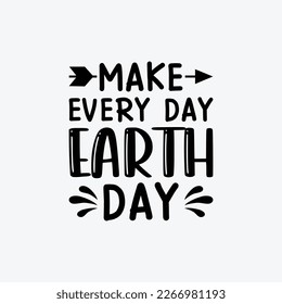 'Make Every Day Earth Day' Vector badge design for t-shirt prints, posters, stickers and other uses