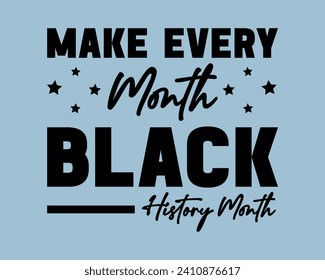 Make Every Month Black  History Month  Typography Design,Black History Typography T Shirt Design,Black History quote and vector,african freedom day Cut Files