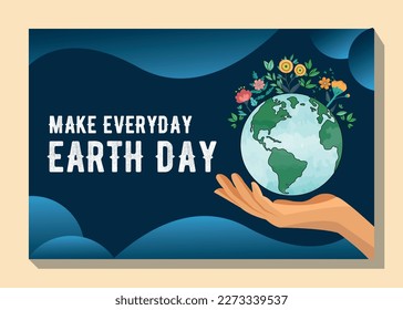 Make everyday earth day banner template design vector