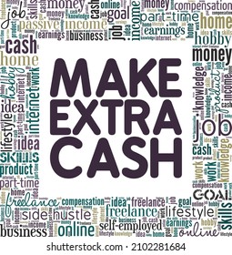 Make Extra Cash conceptual vector illustration word cloud isolated on white background.