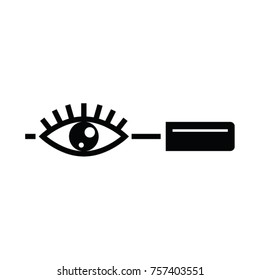 Make up eye logo. Mascara Brush. Parlour Concept