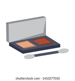 Make up eye shaow palette with brush vector illustration graphic design