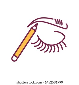 Make up eyebrow color line icon. Beauty industry. Pictogram for web page, mobile app, promo. UI/UX/GUI design element. Editable stroke.