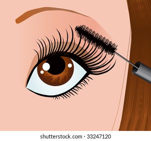 The make up of eyes, paints eyelashes ink