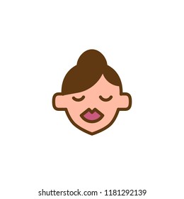 Make up face filled outline icon, line vector sign, linear colorful pictogram isolated on white. Woman face symbol, logo illustration. Pixel perfect vector graphics