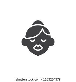 Make up face vector icon. filled flat sign for mobile concept and web design. Woman head simple solid icon. Symbol, logo illustration. Pixel perfect vector graphics