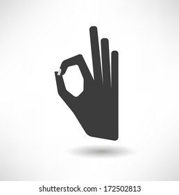 Make in fingers shape ok. Business concept icon