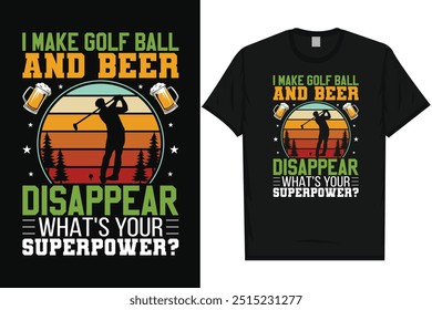 I make golf ball golf playing golfing golfers vintage typography graphics tshirt design