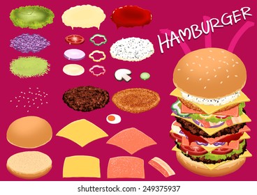 Make hamburger by your design very fast food