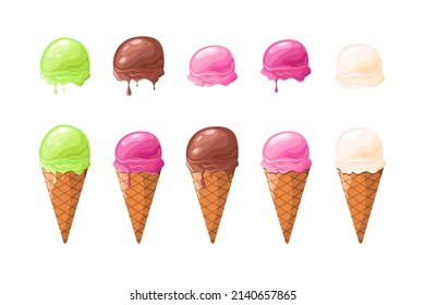 Make Ice cream by your design. Ice cream in a bowl. Different tastes. Summer