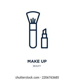 make up icon from beauty collection. Thin linear make up, beauty, face outline icon isolated on white background. Line vector make up sign, symbol for web and mobile