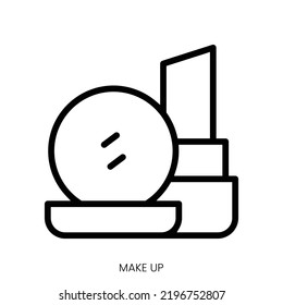 icono de maquillaje. Diseño De Estilo De Arte De Línea Aislado En Fondo Blanco