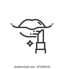 Make up icon, part of the square icons, beauty salon icon set. The illustration is a vector, editable stroke, thirty-two by thirty-two matrix grid, pixel perfect file.