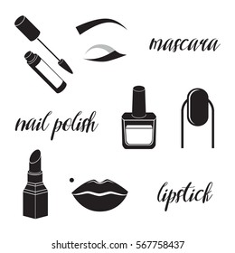 Make up icon set. Vector art.