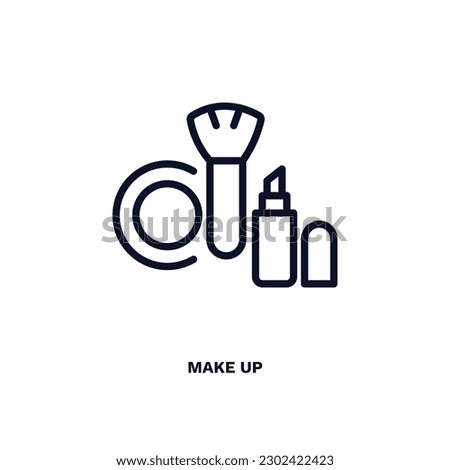 make up icon. Thin line make up icon from beauty and elegance collection. Outline vector isolated on white background. Editable make up symbol can be used web and mobile