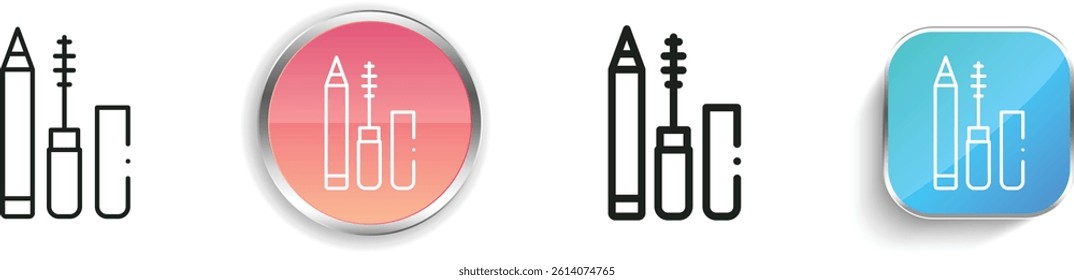 make up icon. Thin Linear, Regular and Button Style Design Isolated On White Background