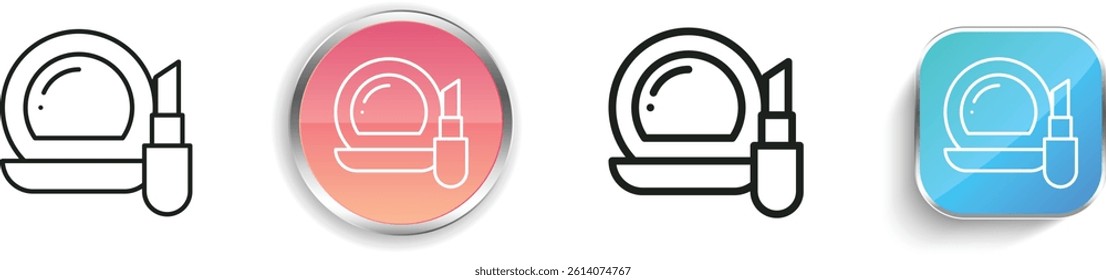 make up icon. Thin Linear, Regular and Button Style Design Isolated On White Background