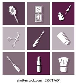 Make up icons collection. Elements for beauty salon, make up studio