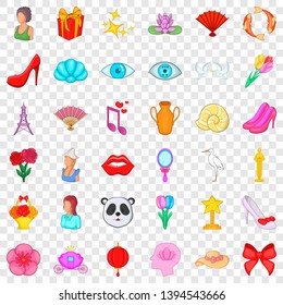 Make up icons set. Cartoon style of 36 make up vector icons for web for any design