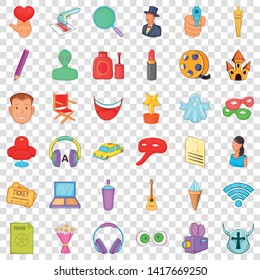 Make up icons set. Cartoon style of 36 make up vector icons for web for any design