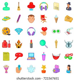 Make up icons set. Cartoon style of 36 make up vector icons for web isolated on white background