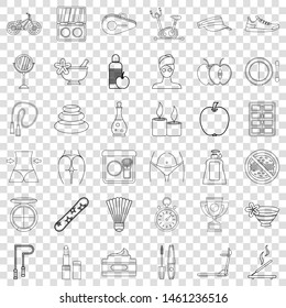 Make up icons set. Outline style of 36 make up vector icons for web for any design