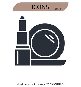 Make up icons  symbol vector elements for infographic web