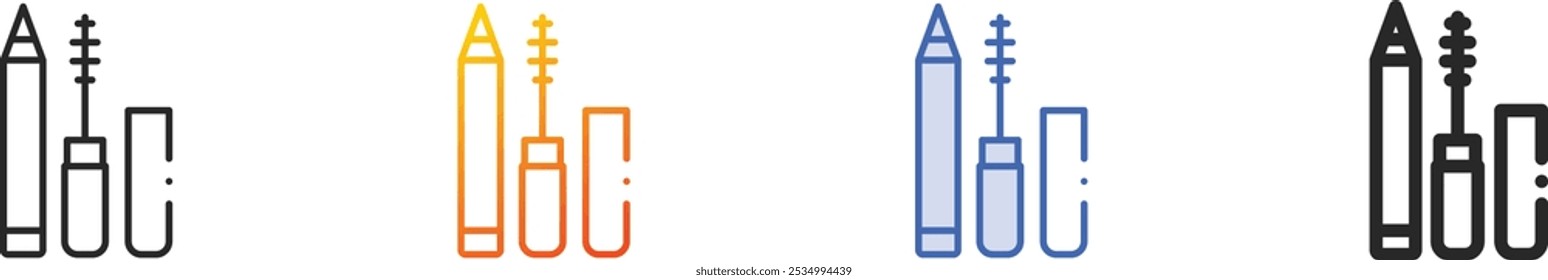 make up icon.Thin Linear, Gradient, Blue Stroke and bold Style Design Isolated On White Background