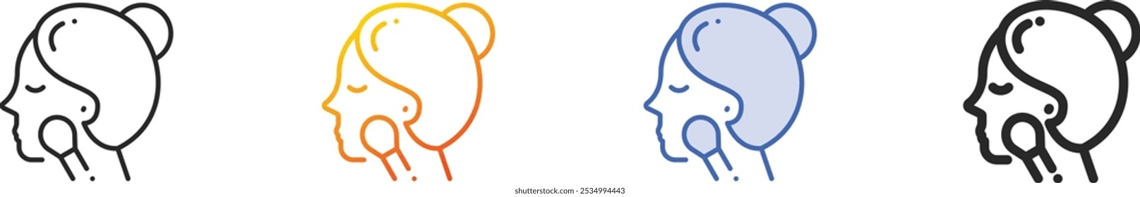 compõe icon.Thin Linear, gradiente, azul traçado e negrito estilo design isolado no fundo branco