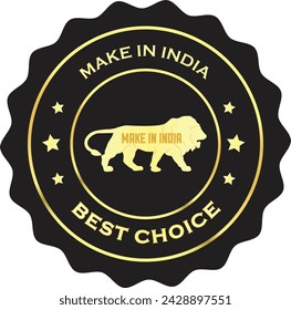 Make in India Golden, Best choice , Make in india, Best Choice, Make in India lion symbol