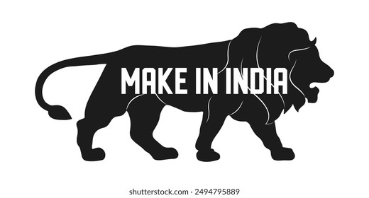 Make In India Logo Entrepreneur Business Initiative Symbol